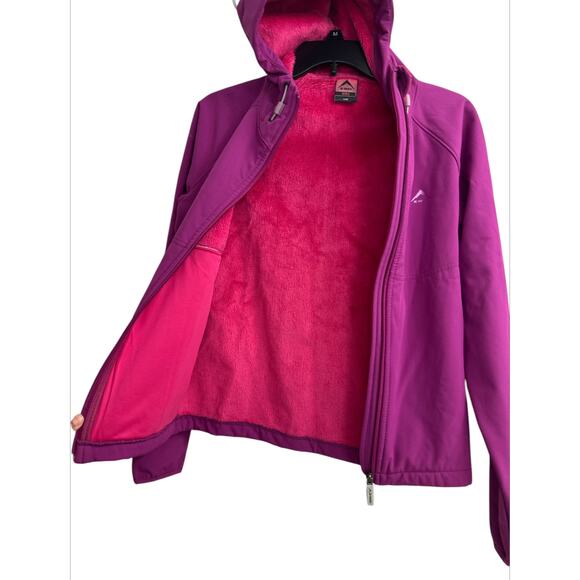 K-Way Kids Pink Drawstring Hoodie Winter Jacket Ocelot Softshell Size 13/14 - Picture 2 of 9